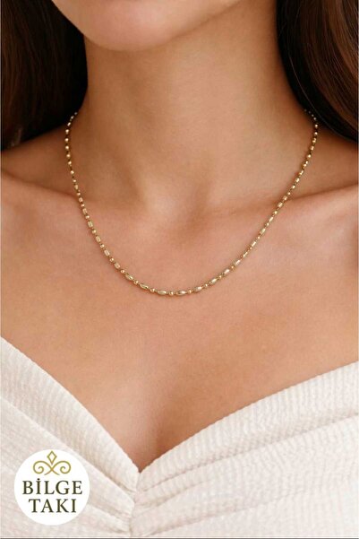XUPING JEWELRY BİLGE TAKI Altın Renk Kanallı Bilye Model Zincir Kolye – Günde...