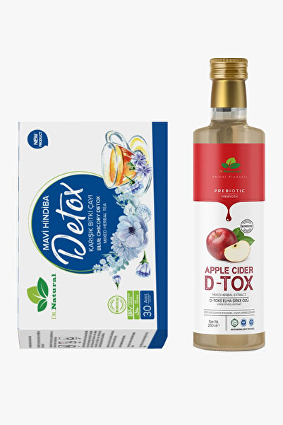 DRNATURAL Mavi Hindiba Detox Karışık Bitki Çayı ve Elma Özlü Detox Sirkesi 25...