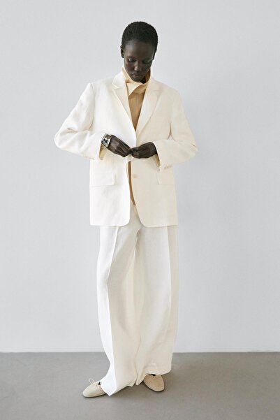 Massimo Dutti Keten takım blazer ceket