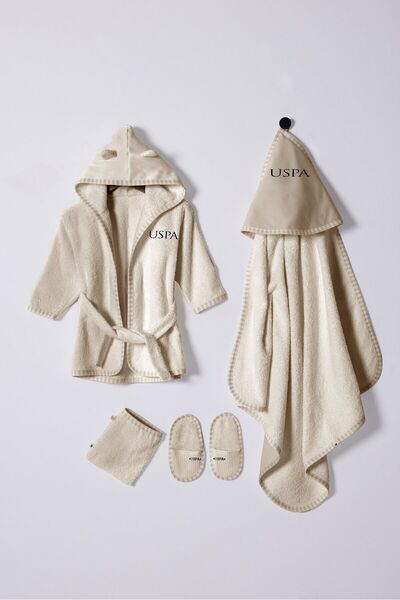 U.S. Polo Assn. U.S. Polo Assn Bebek Erkek Bebek Bej Bornoz Set