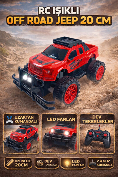 YILDIRIM OYUNCAK Uzaktan Kumandalı Full Fonksiyon 1:20 Off Road Işıklı Jeep 2...