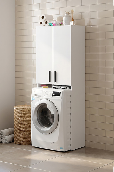 benim odam Diva Çamaşır Makinesi Kirli Dolabı Kapaklı Banyo Dolabı Çok Amaçlı...