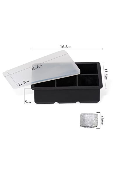 Choice 6 Large Ice Cube Tray Silicone Ice Cubes Mold Easy Release Whiskey Ice...