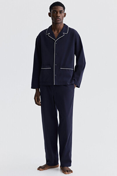H&M Gömlek ve Alt İçeren Pamuklu Pijama Takımı