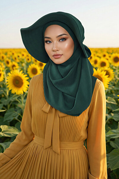 Aisha's Design Turban practic în formă de șal cu pălărie detașabilă cu fundă ...