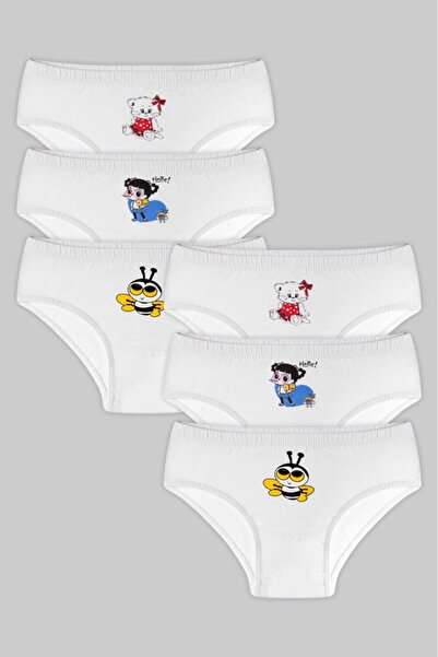 CNT Дівчачі білі трусики 100% бавовна 6 ШТУК