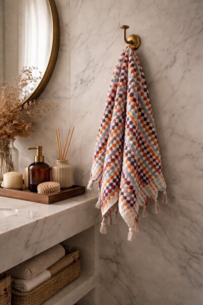 NEEDLE Polka Dot Turuncu Yüz Havlusu (45x90)