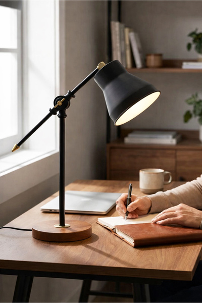 HOMİNG Metal Old Tertiall Çalışma Masa Lambası Siyah Ayd-2778