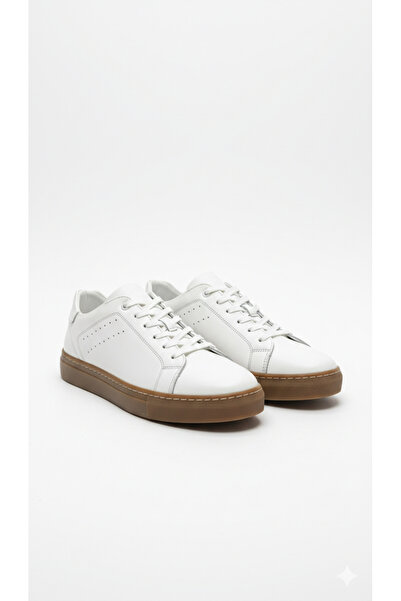 GENUINE LEATHER NEW SEASON CASUAL WHITE CASUAL MEN'S SHOES  EÇG1000300