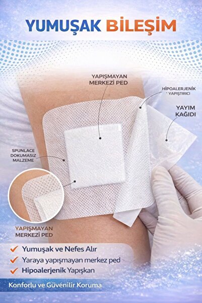 DS Sağlık Esnek Steril (nonwoven) Yara Örtüsü 9cm*10cm - (25Adet)