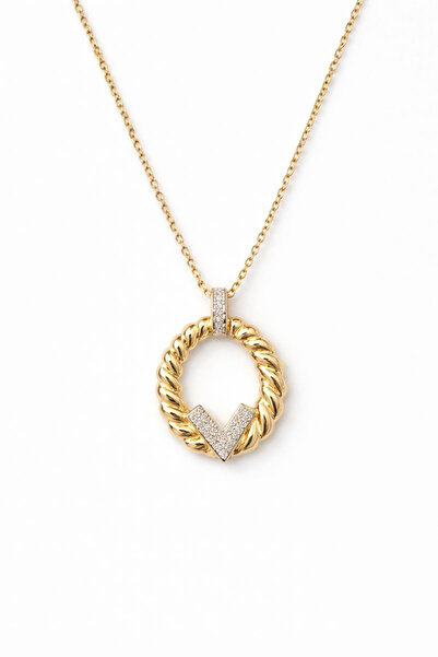 Leo'Stone قلادة نسائية رائعة من حجر الزركون البيضاوي الملتوي بتصميم على شكل ح...