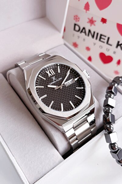 Daniel Klein Takvimli Erkek Kol Saati Çelik Kordon 3 Atm Su Geçirmez Gümüş Re...