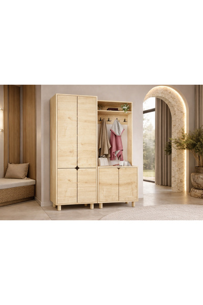 VM VERTEX MOBİLYA PADOVA Portmanto Vestiyer Ayakkabılık 6 Kapaklı 4 Askılı
