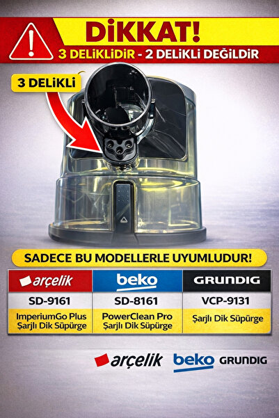 ÖZ BEYAZ EŞYA ARÇELİK SD-9161 ŞARJLI DİK SÜPÜRGE ÇÖP KOVASI