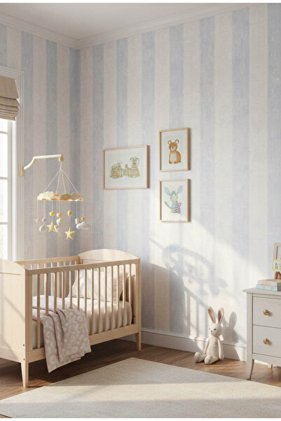 Genel Markalar Beyaz Soft Mavi Ucuz Duvar Kağıdı Vinilico 22