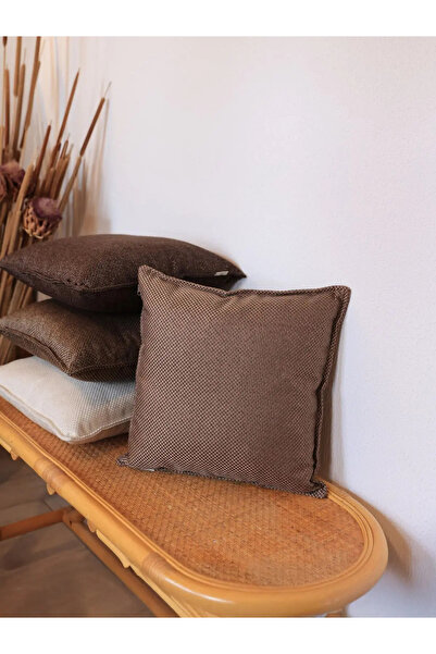 NEEDLE Serrated Kırlent Kılıfı Açık Kahve-Kahve (45x45)