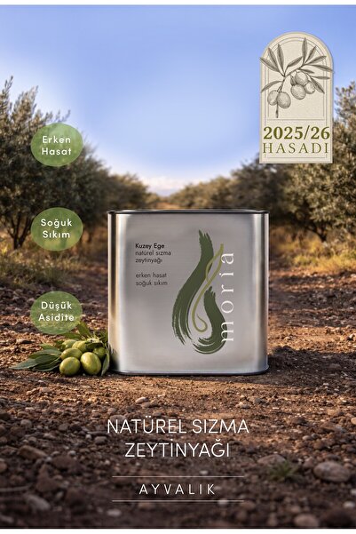 Moria Zeytinyağı Ayvalık Erken Hasat Soğuk Sıkım 2 Litre Natürel Sızma Zeytin...