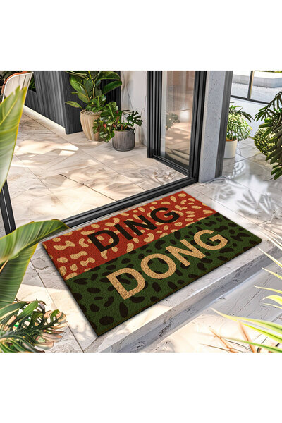 Decovetro سجادة دينج دونج منقوشة للاستخدام أمام الباب مقاس 40 × 60 سم