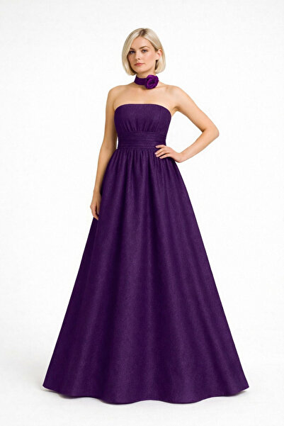 ALYEL NAKER Straplez Maxi Tafta Davet Elbisesi