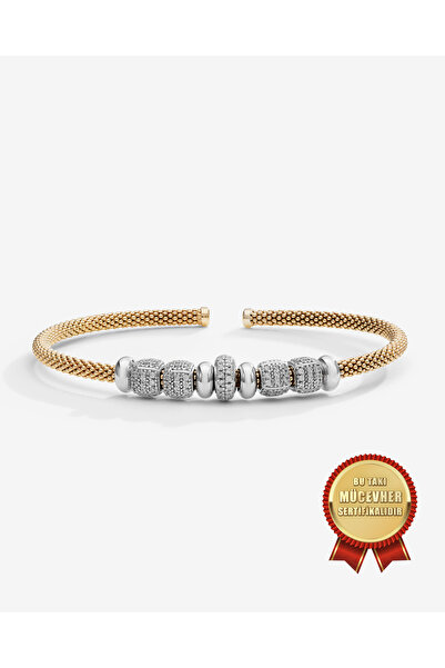 MEKS JEWELS Mikron Altın Kaplama 925 Ayar Gümüş İtalyan Argento Milano Charml...