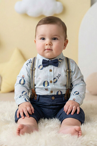 Cattac Kids CattacKids | Erkek Bebek Şık Royal Balon Desenli Gömlek ve Lacive...