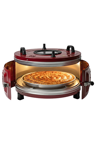 Akel AF130L 25 Litre Bordo Orta Boy Yuvarlak Davul Fırın, İç Aydınlatmalı, 1 ...