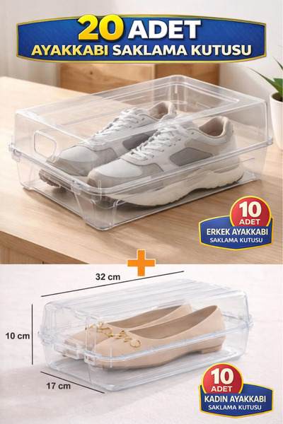 Mutfak Köşesi 20 Adet Ayakkabı Saklama Kutusu 10 Adet Kadın 10 Adet Erkek İçi...