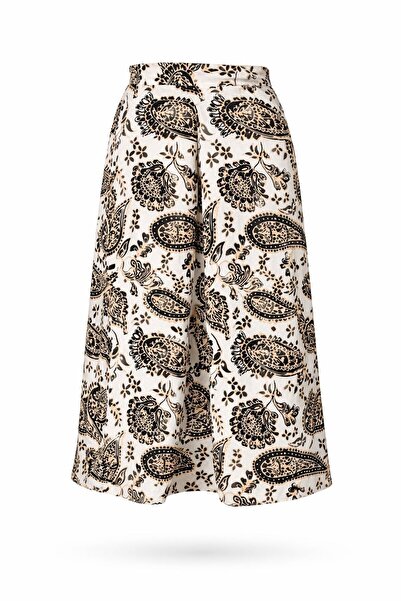 Eight Fashion Жіноча спідниця з високою талією, чорна, з квітковим підкладкою...