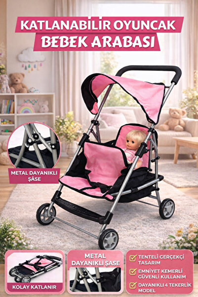 YILDIRIM OYUNCAK Katlanabilir Metal Dayanıklı Gövde 64 cm Tenteli Gölgelikli ...