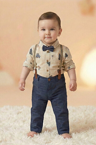 Cattac Kids CattacKids | Erkek Bebek Araba Desenli Gömlek ve Pantolon Takımı ...