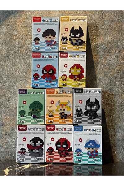 womi Bricks Süper Kahramanlar Blok Yapı Taşı Hediyelik Aksesuar Figür (Rastge...