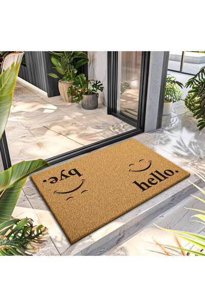 Decovetro Paspas Smile Hello Bye Patterned Door Mat 40 X 60 cm