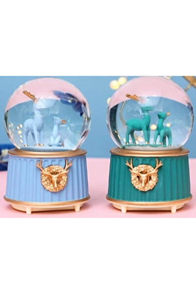 Kanonik Education كرة ثلج على شكل غزال باللون الأزرق والأخضر حجم صغير