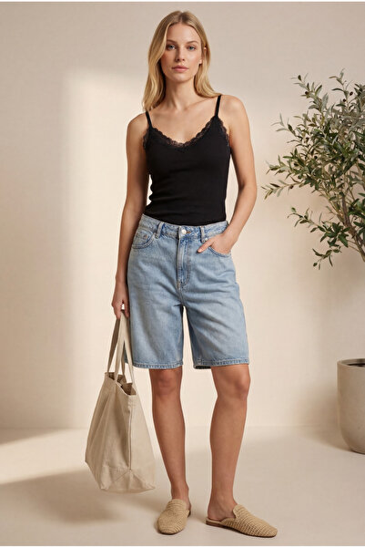 Seeh Black Lace Adjustable Strap Women's Undershirt Sh360