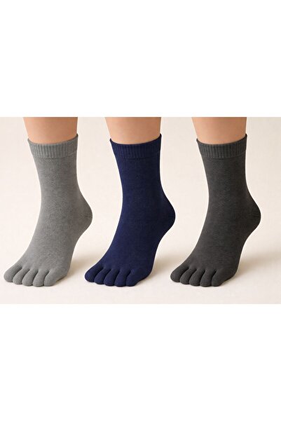 BNN GRUP Erkek Bambu Parmaklı Çorap 3 Lü Paket