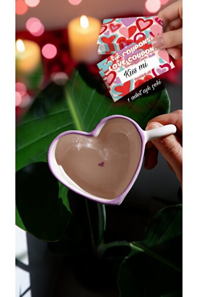 Maui كوب أرجواني على شكل قلب من السيراميك مصنوع يدويًا، كوب سيراميك بينتيريست...