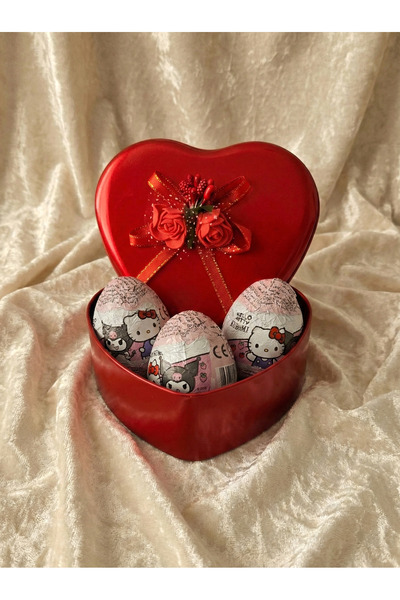 Acubens Hello Kitty Glutensiz Çikolatalı Sürpriz Yumurta 3 Adet (Özel Kutulu)