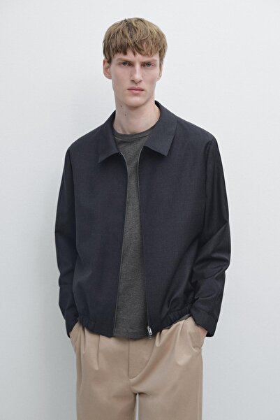 Massimo Dutti Kazayağı desenli yün ceket