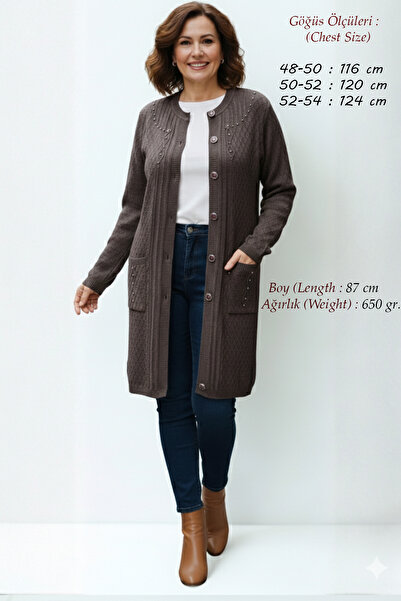 Laden Women's Knitwear Seasonal Spring Steel Knit Cap Large Size Long Merceri...