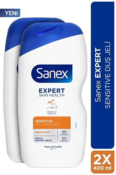 Sanex Expert Sensitive Hassas Ciltler için 2x 400ml Duş Jeli