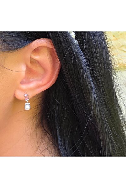 Joliesse Diamonds Cercei din aur de 14K „Sensual Grace” cu perle Dalloz, diamante și roz