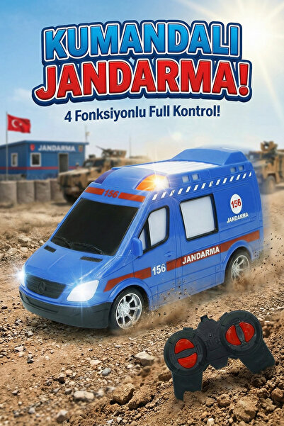 craftivio Uzaktan Kumandalı Jandarma Arabası Işıklı Full Fonksiyon 20 Cm Oyun...