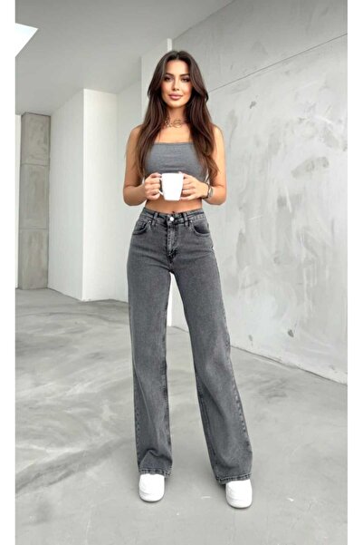 Trn JNS Meex Smoked Snow Super High Waist 90's Power Lycra Fadeless Jeans Pan...