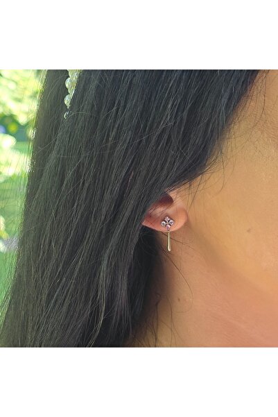 Joliesse Diamonds Cercei din aur alb de 14K cu safire roz "Princess Tears"