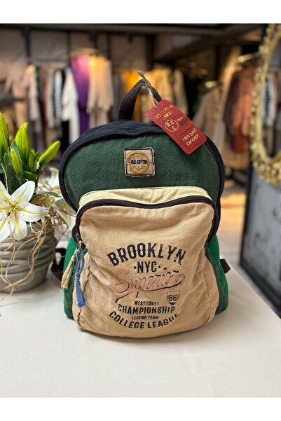 old cotton cargo Vintage Çok Renkli Denim Günlük Sırt Çantası