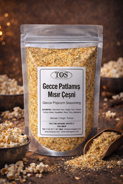 TOS The Organic Spices Gecce Patlamış Mısır Çeşni 100 gr Gecce Popcorn Season...