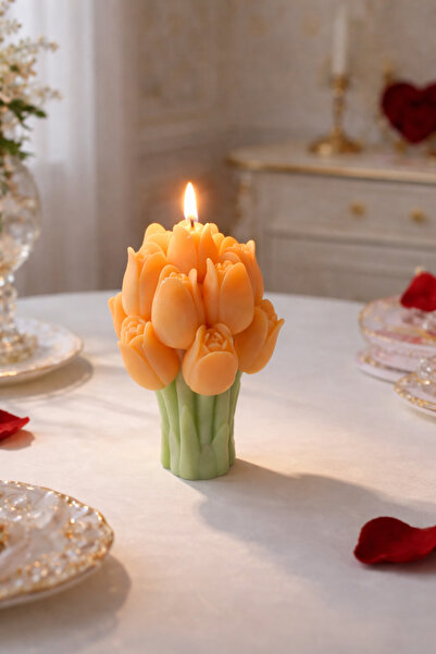 Aliceonline Vanilya Kokulu Lale Çiçeği Doğal Soya Mumu