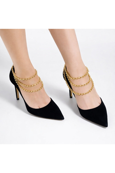 Maiden design Gold Renk Zincir Detaylı Ayakkabı Aksesuarı