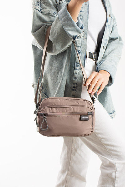 Sanmorris Kadın Suya Dayanıklı Paraşüt Kumaş 4 Gözlü Çapraz Askılı Oval El Ve...