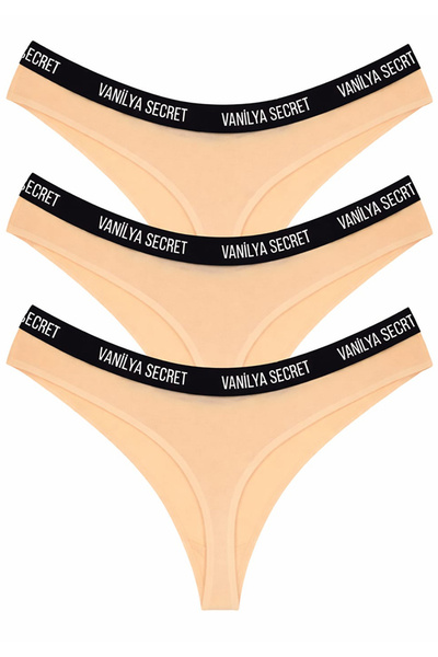 Vanilya Secret Γυναικείο δερμάτινο λάστιχο μέσης βαμβακερό στρινγκ μονό